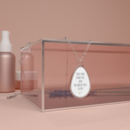 Elegant Oval Necklace – "One Look From You, And The World Falls Silent"