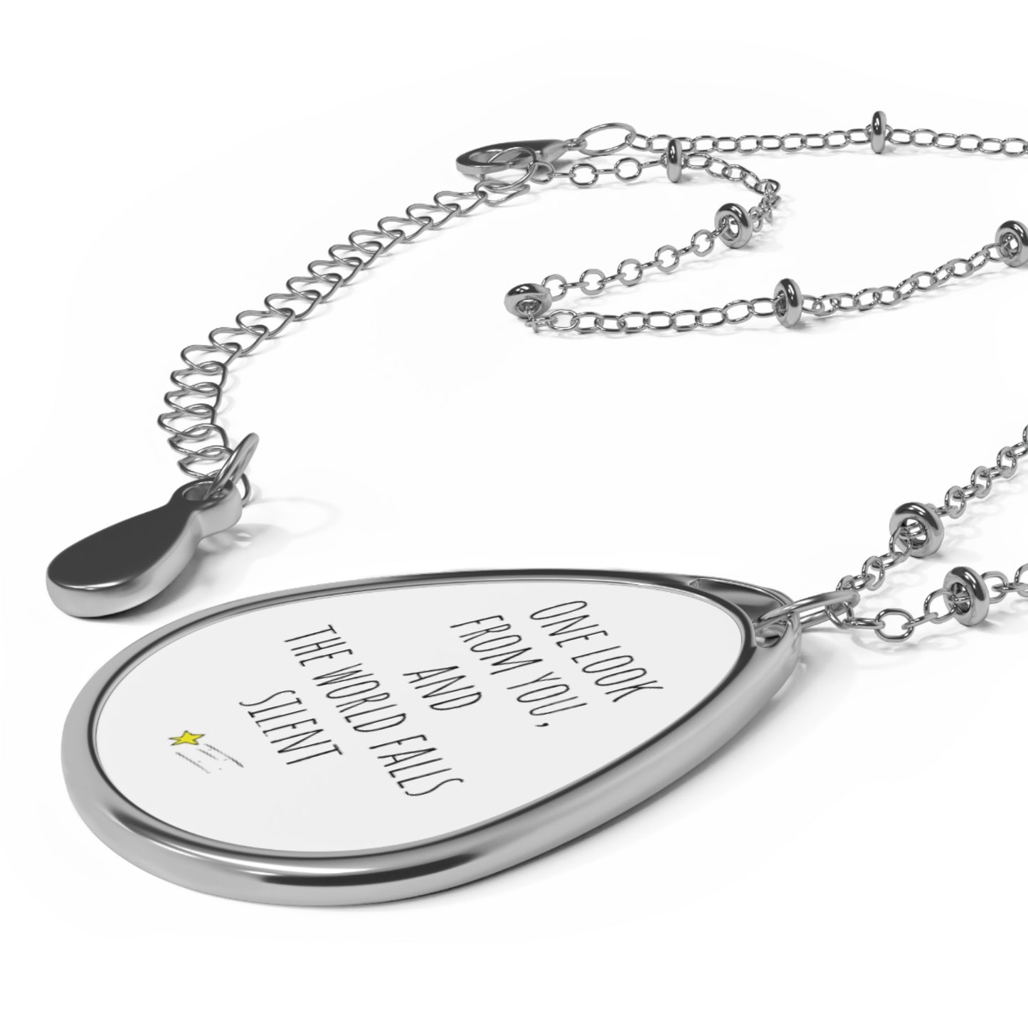 Elegant Oval Necklace – "One Look From You, And The World Falls Silent"