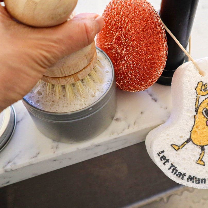 Refillable Sisal Dish Hand Brush with Free Refill